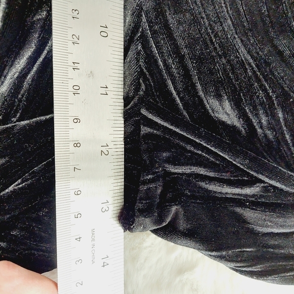 Catherine Malandrino Black Gray Stripe Velvet Drawcord Sweatpants P6411 - Picture 6 of 8